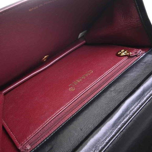 Chanel Lambskin Matelasse Full Flap Chain Shoulder Bag Black - Picture 4 of 6